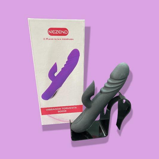Vibrador vaginal y succionador clitorial tormenta USB