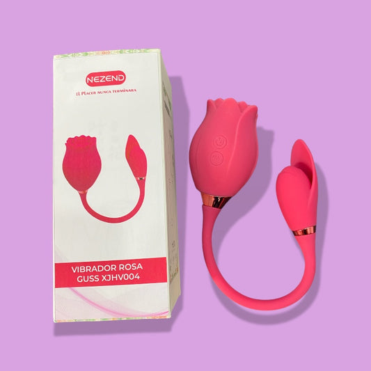 Vibrador vaginal y clitorial rosa guss USB